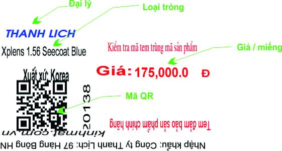 mắt kính chính hãng tem chính hãng